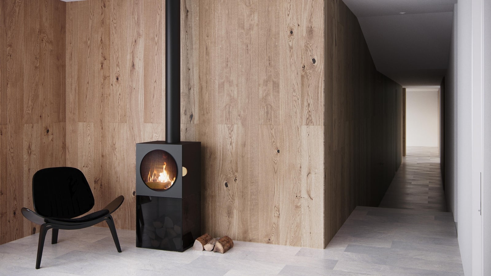 Industrial design of a wood stove Oblò // designed by Whynot